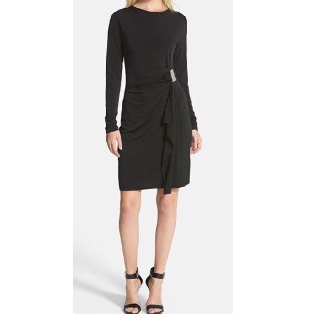 Michael Kors Faux Black Wrap Dress